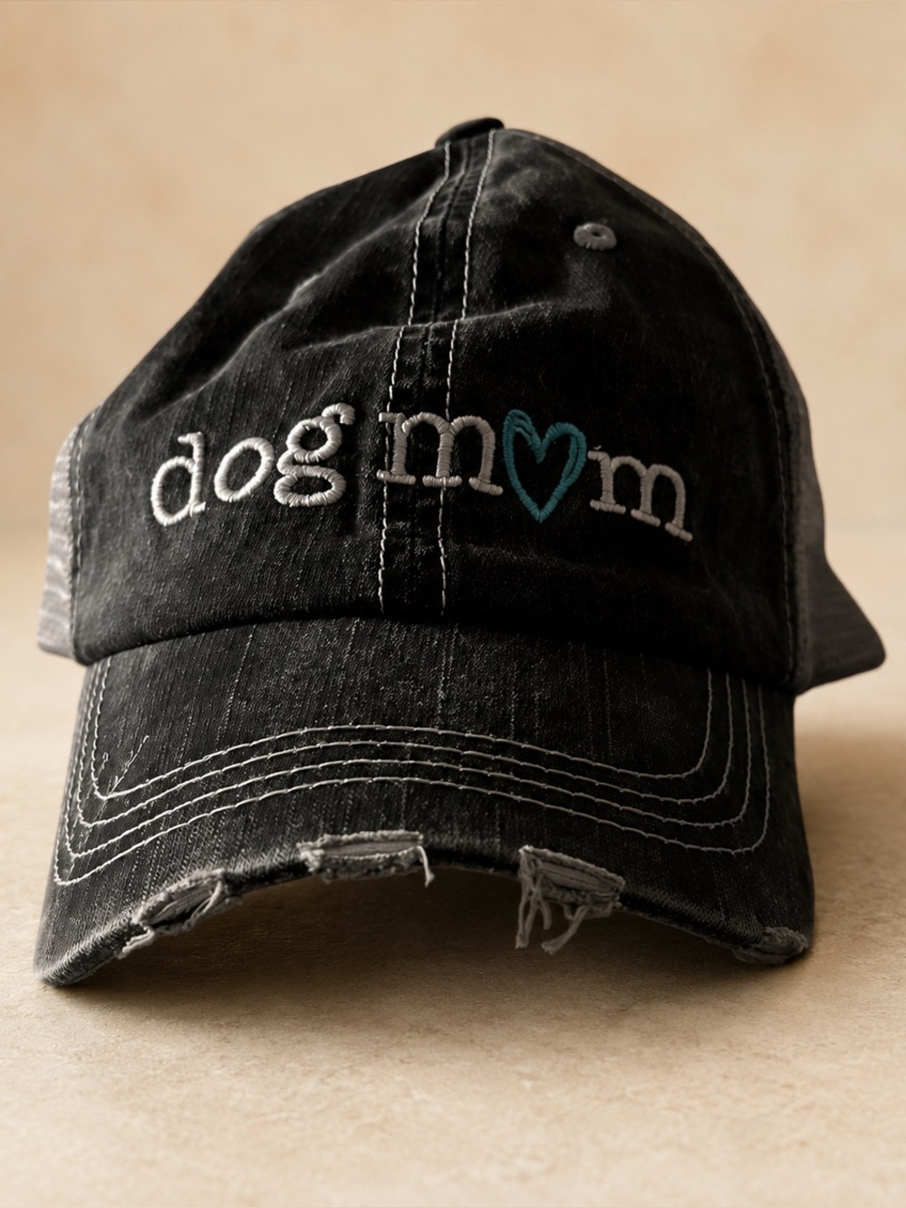 Katydid Black and Teal Dog Mom Hat